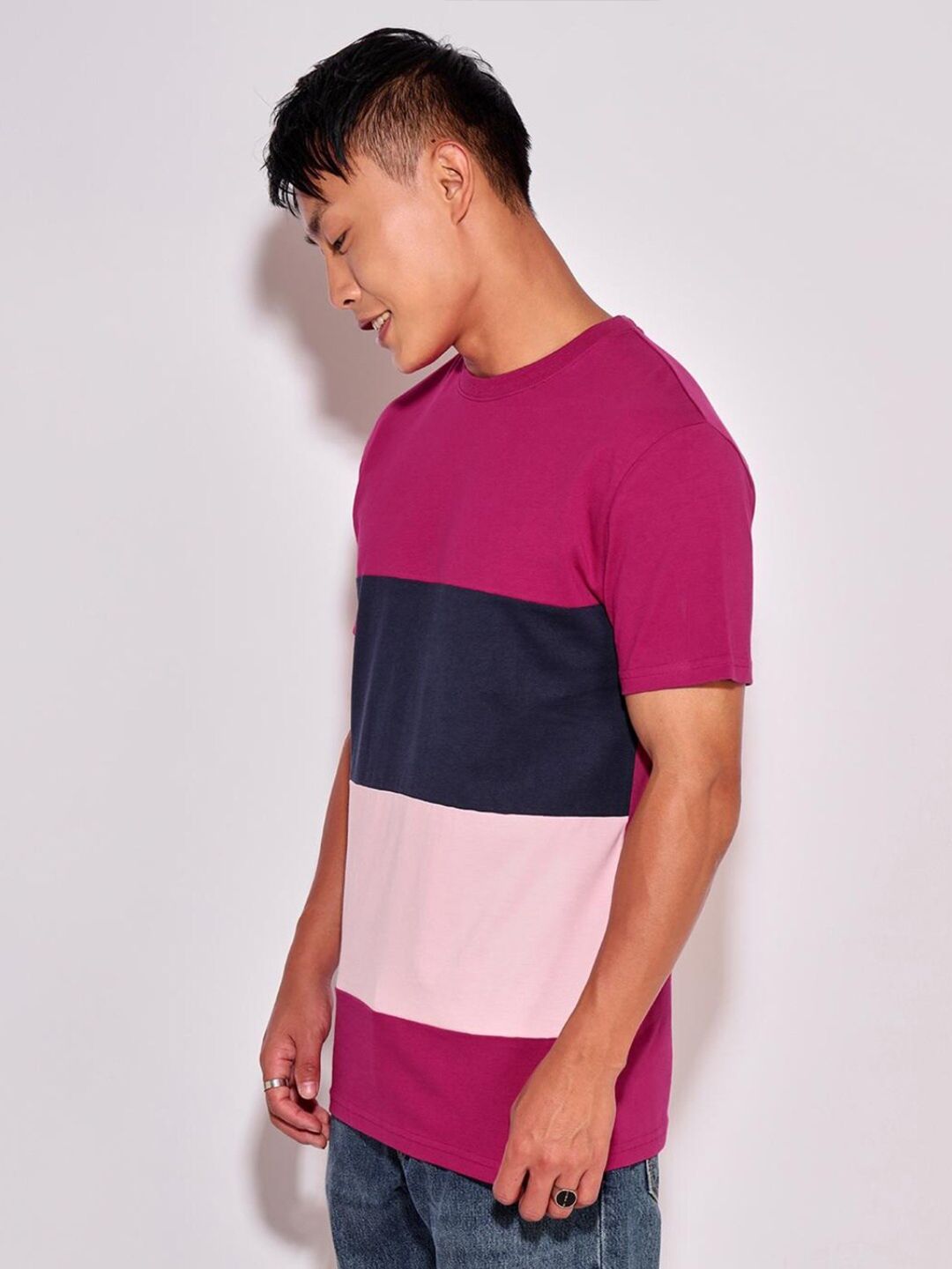 Bewakoof Men Colourblocked Pure Cotton T-shirt