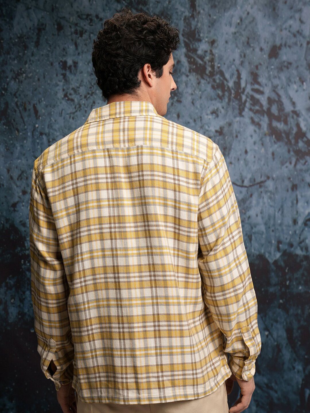 LOCOMOTIVE Textured Checked Utility Pocket Overshirt