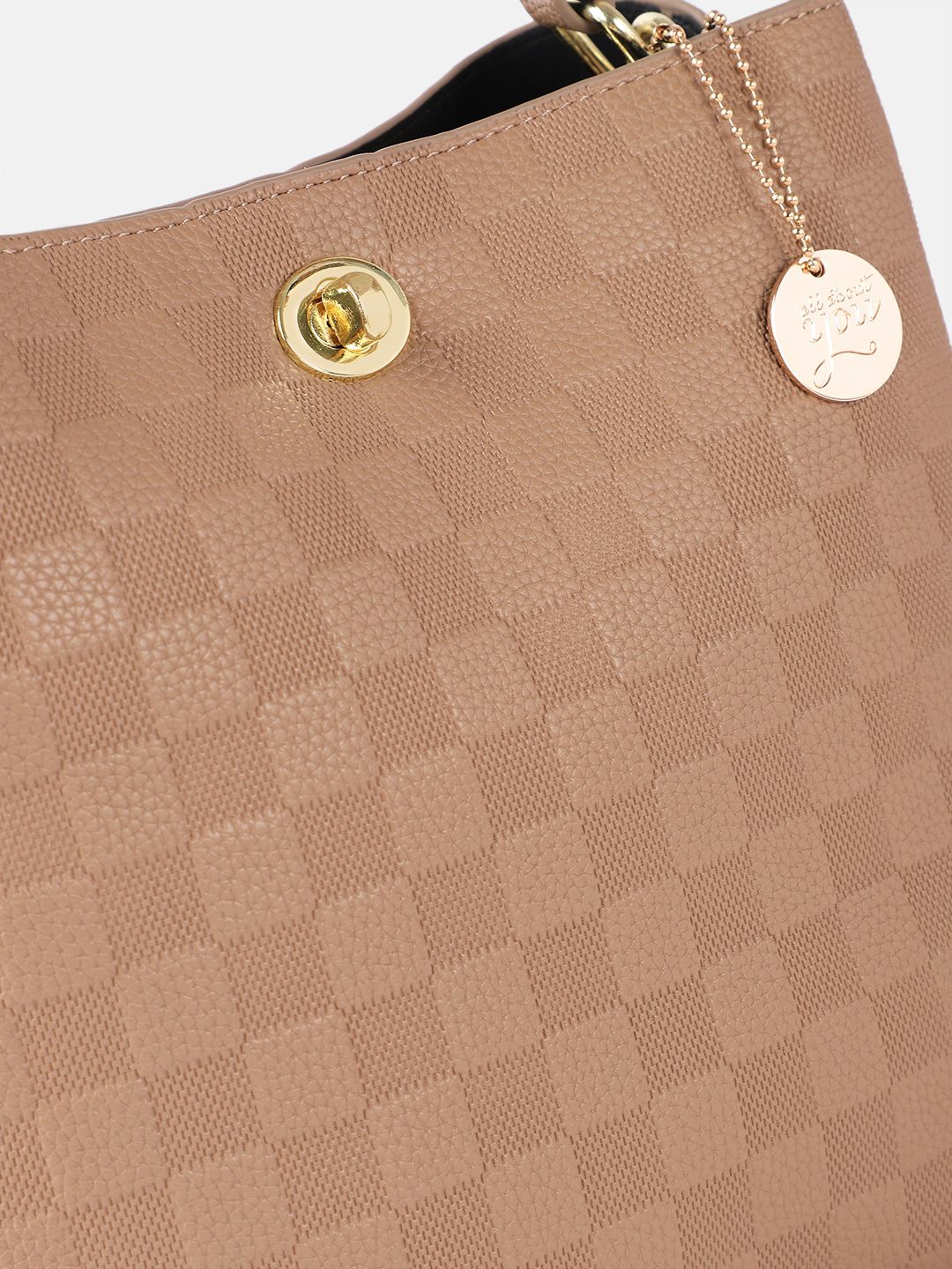 all about you Checked Structured Handheld Bag with