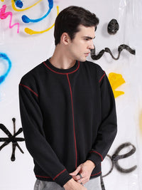 The Indian Garage Co Round Neck Long Sleeves Embroidered Pullover Sweatshirt