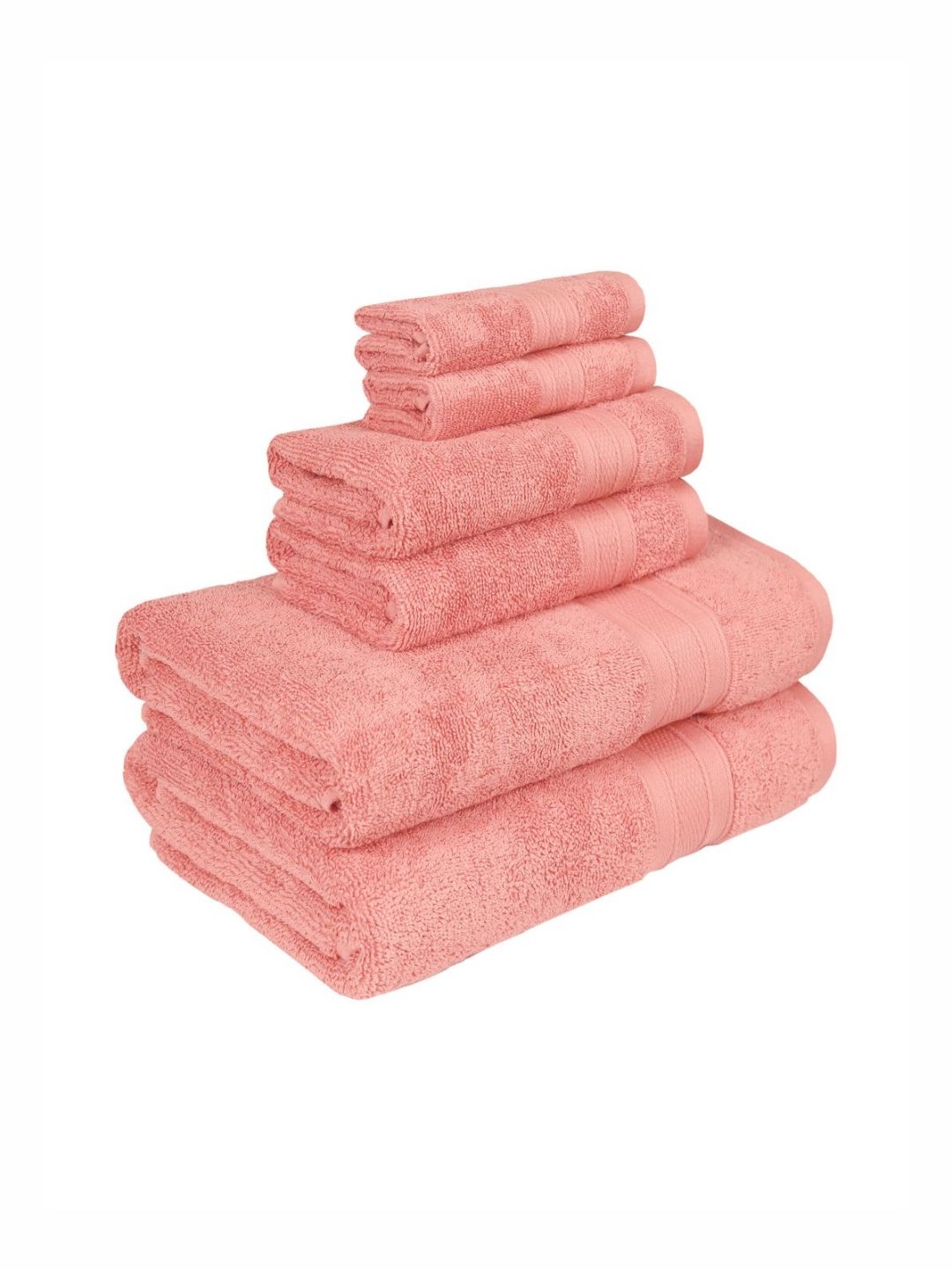 MYTRIDENT Soft Comfort Coral 6 Pieces Pure Cotton 500 GSM Towel Set
