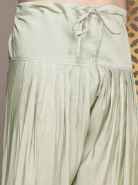 House of Pataudi Ethnic Motifs Embroidered Regular Mirror Work Jashn Kurta with Salwar