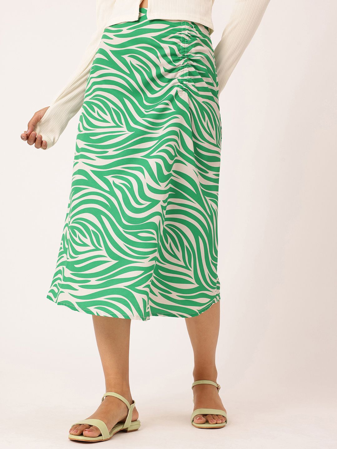 DressBerry Hyper Brights Animal Print Midi Skirt