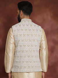 Jaket Nehru Kolar Mandarin Bersulam Metalik Anouk