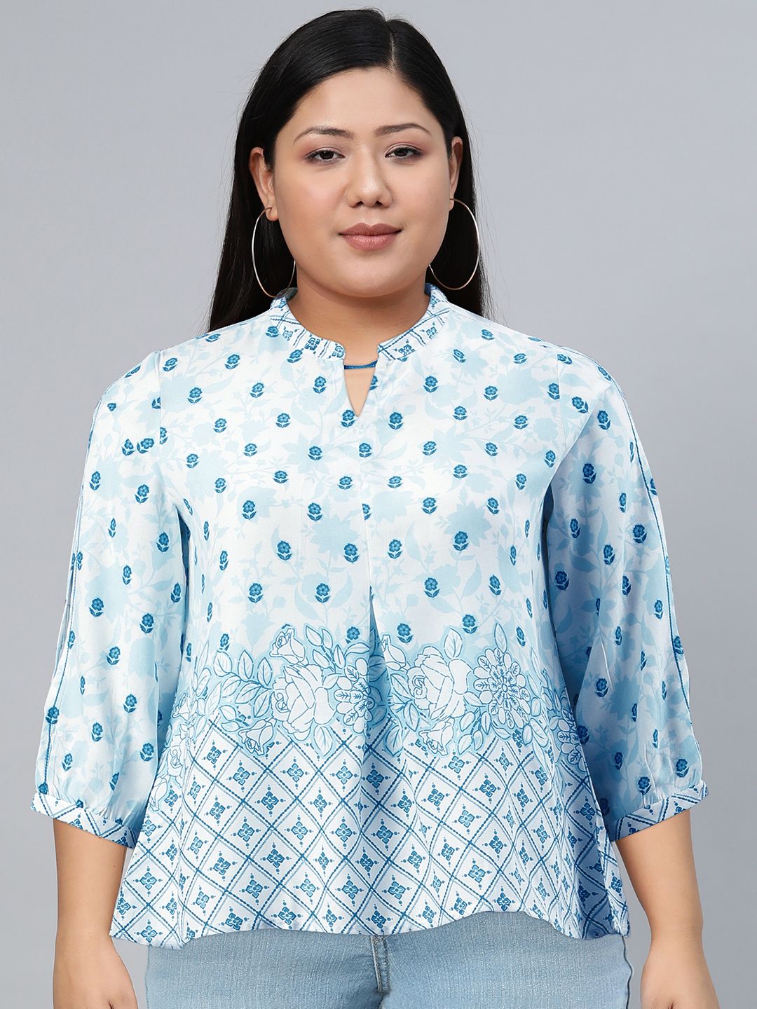Global Desi Floral Print Top
