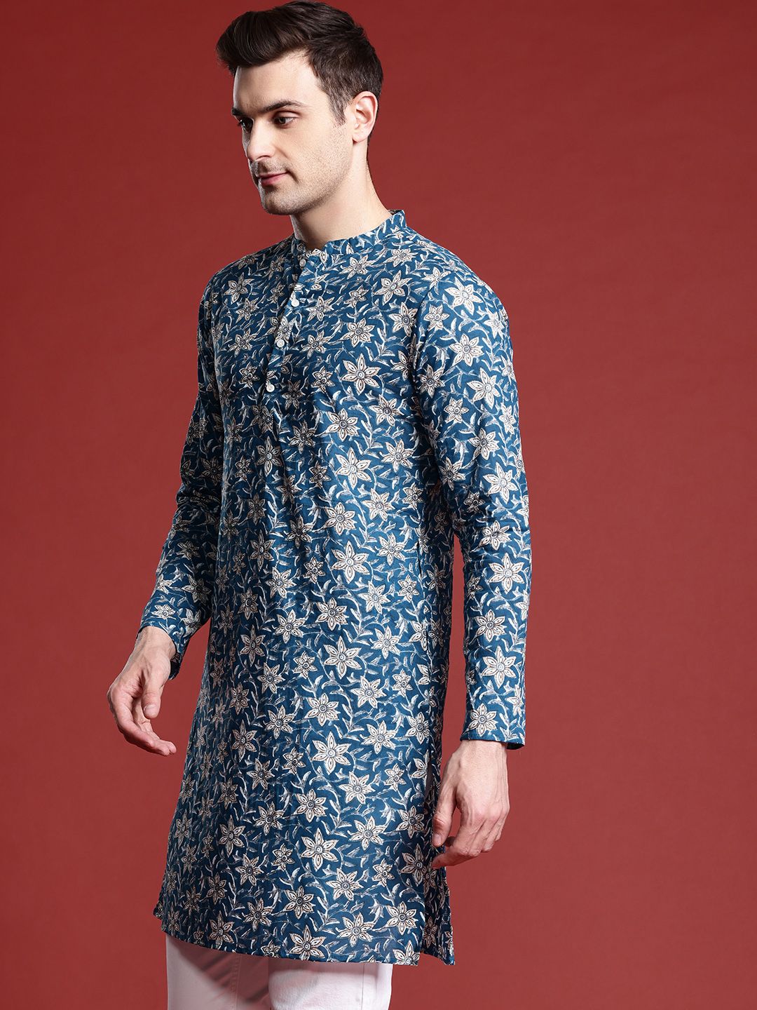Anouk Men Ethnic Motifs Printed Pure Cotton Kurta