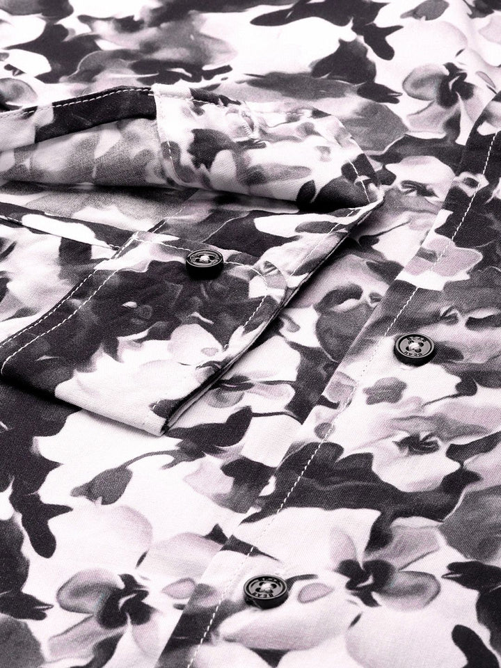 THE BEAR HOUSE Ardor Edition Slim Fit Floral Printed Opaque Casual Shirt