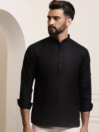 SOJANYA Lelaki Black Thread Work Kurta