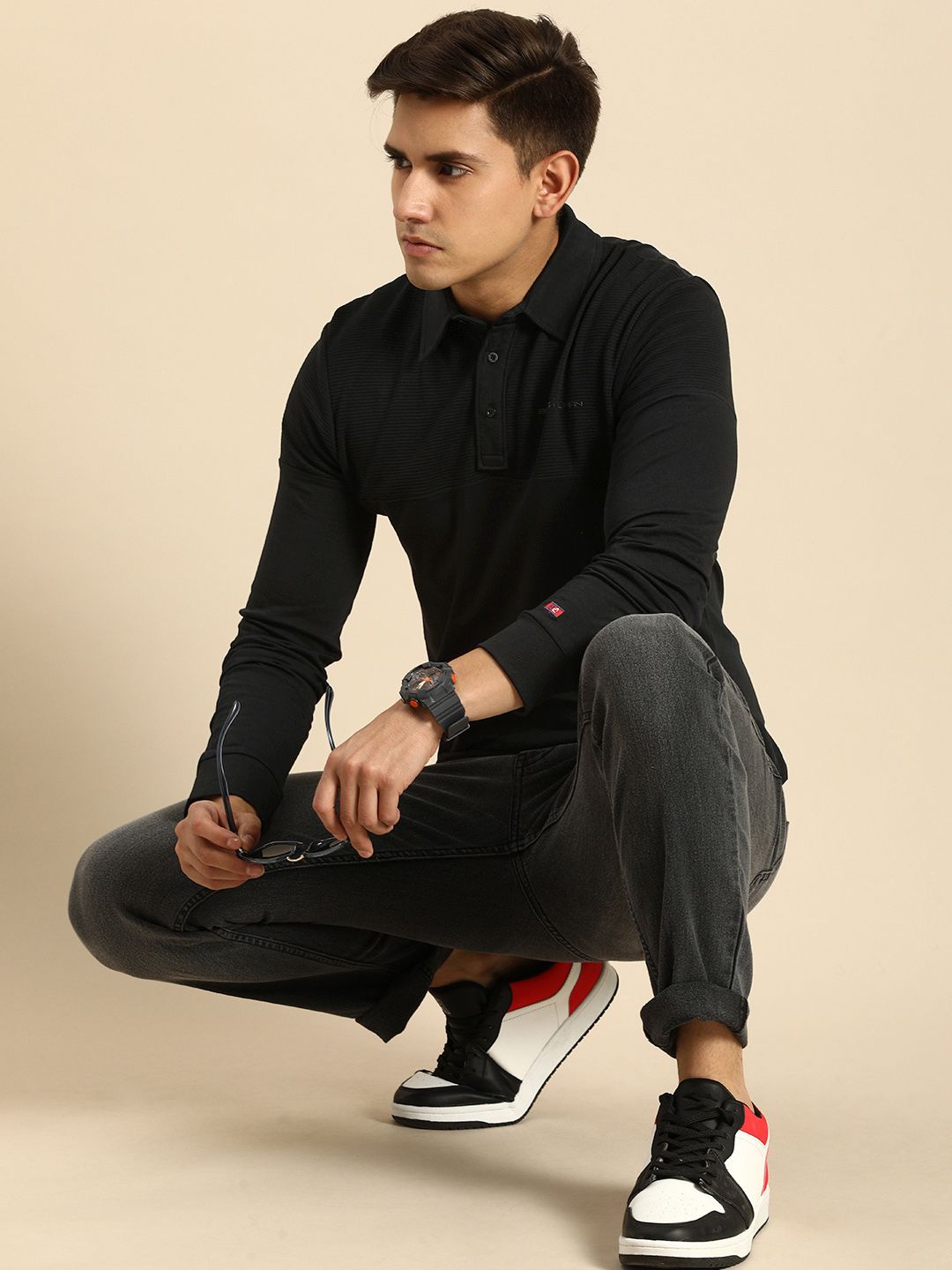 Being Human Clothing Men Pure Cotton Polo Collar T-shirt