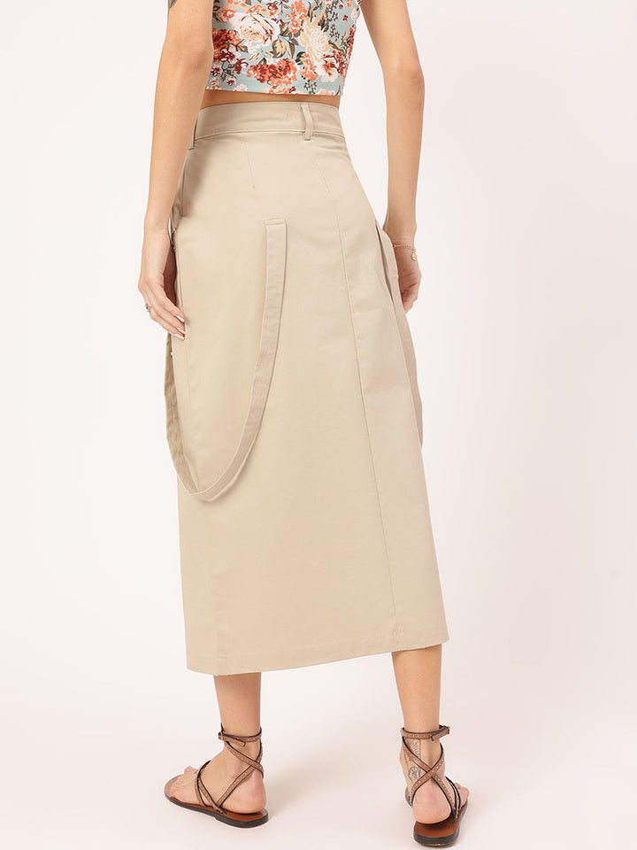 DressBerry Confident Couture Belt Detail Straight Midi Skirt