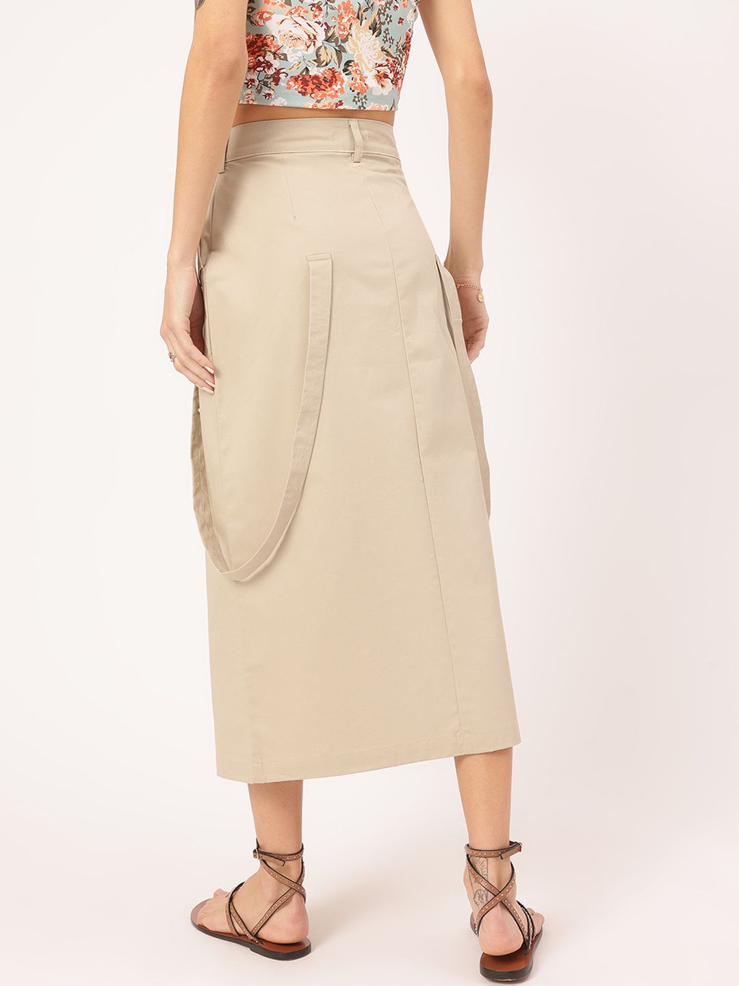 DressBerry Confident Couture Belt Detail Straight Midi Skirt