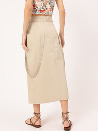 DressBerry Confident Couture Belt Detail Straight Midi Skirt