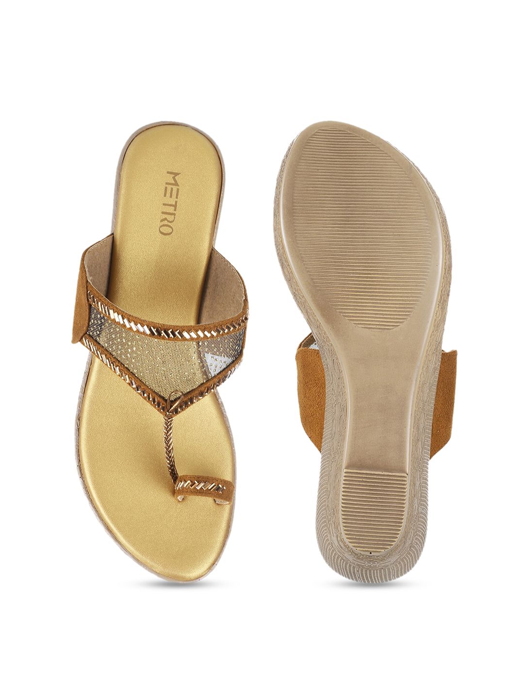 Metro Open Back Embellished Wedge Heels