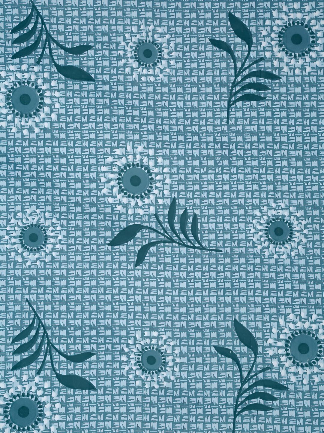 KLOTTHE Blue Floral Printed 300TC Super King Bedsheet With 2 Pillow Covers