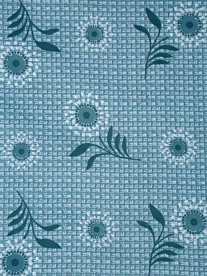 KLOTTHE Blue Floral Printed 300TC Super King Bedsheet With 2 Pillow Covers