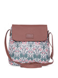 ZOUK Floral Printed Structured Vegan Leather Sling Bag
