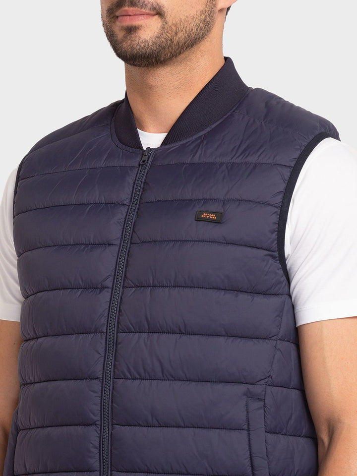 SPYKAR Solid Stand-Collar Puffer Jacket