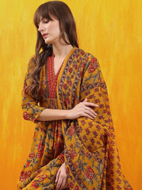 KALINI Floral Printed Kurta with Palazzos & Dupatta