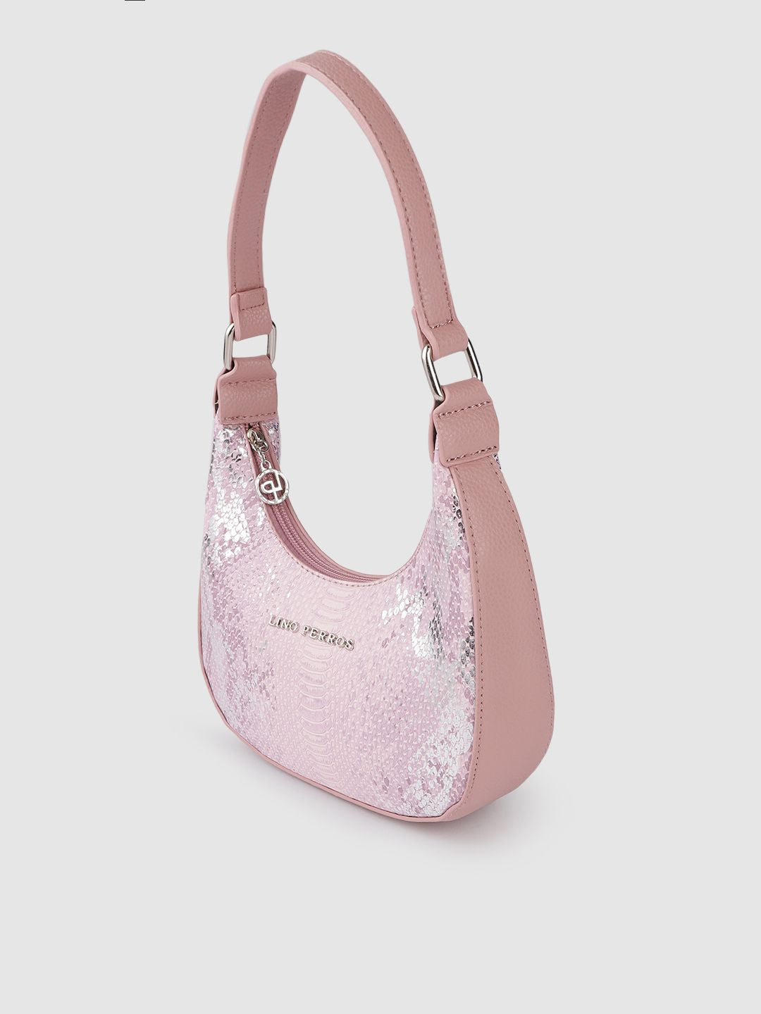 Lino Perros Women Pink Animal Printed PU Structured Shoulder Bag