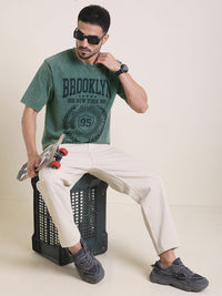 DILLINGER Men Oversized Short Sleeve Acid Washed Printed Tshirt