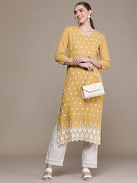 Anouk Women Ethnic Motifs Embroidered Straight Kurta