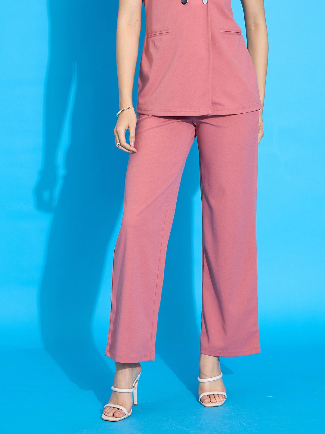 SASSAFRAS worklyf Women Mid Rise Straight Fit Regular Trouser
