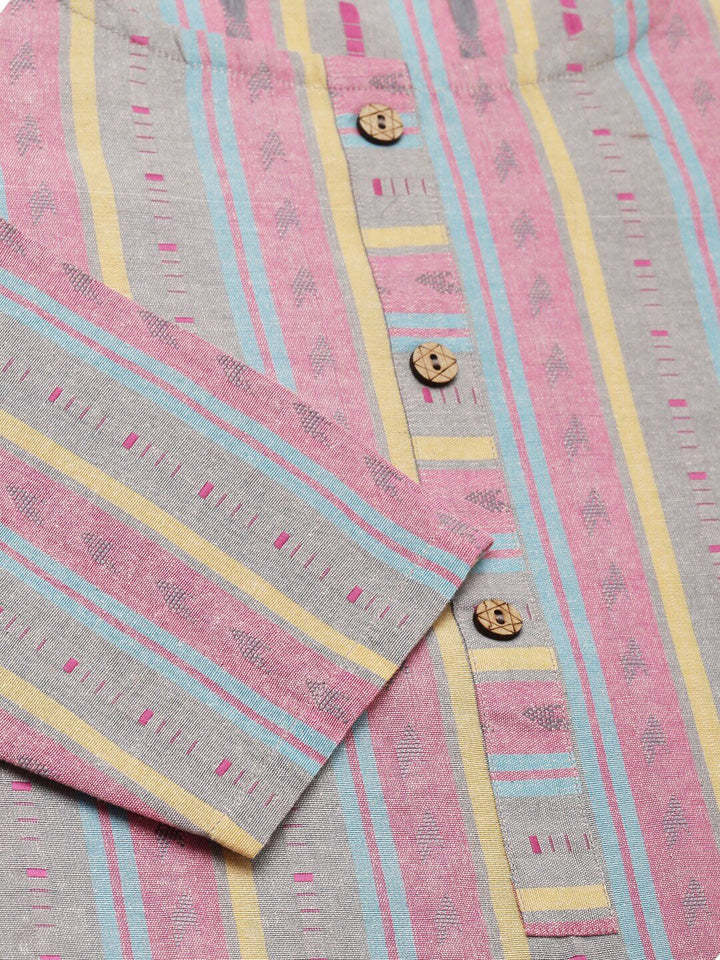 KALINI Striped Straight Kurta with Trousers