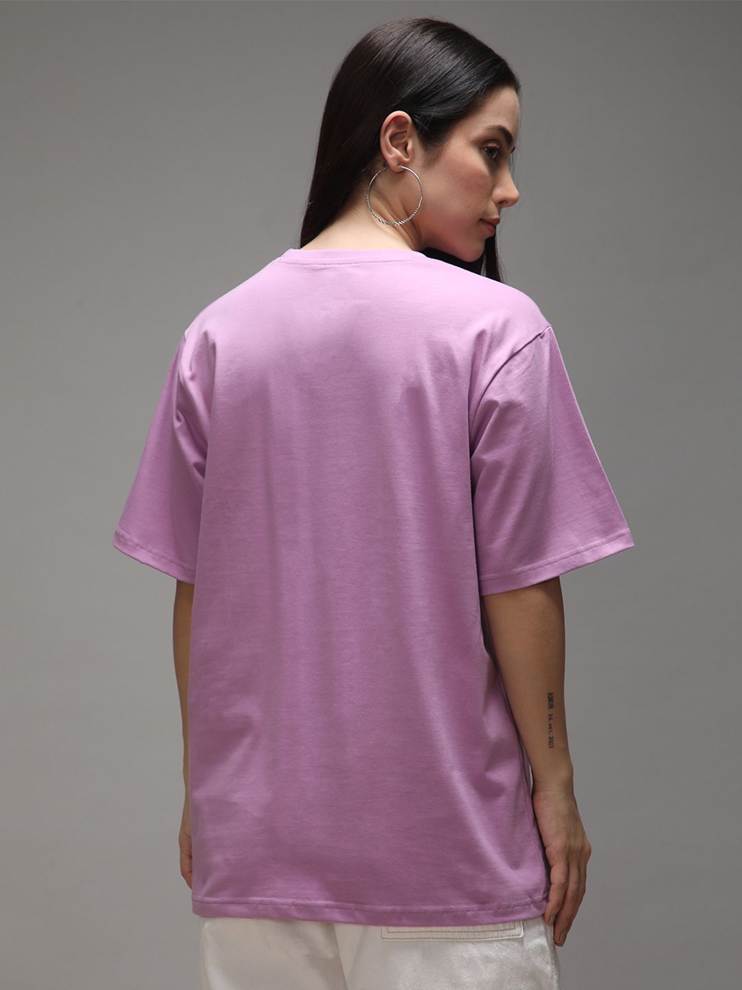 DILLINGER Women Short Sleeve Oversized Crew Neck Printed Tshirt