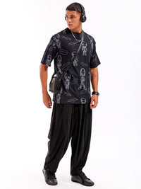 The Indian Garage Co Men All Over Printed Boxy Oversized Round Neck T-shirt