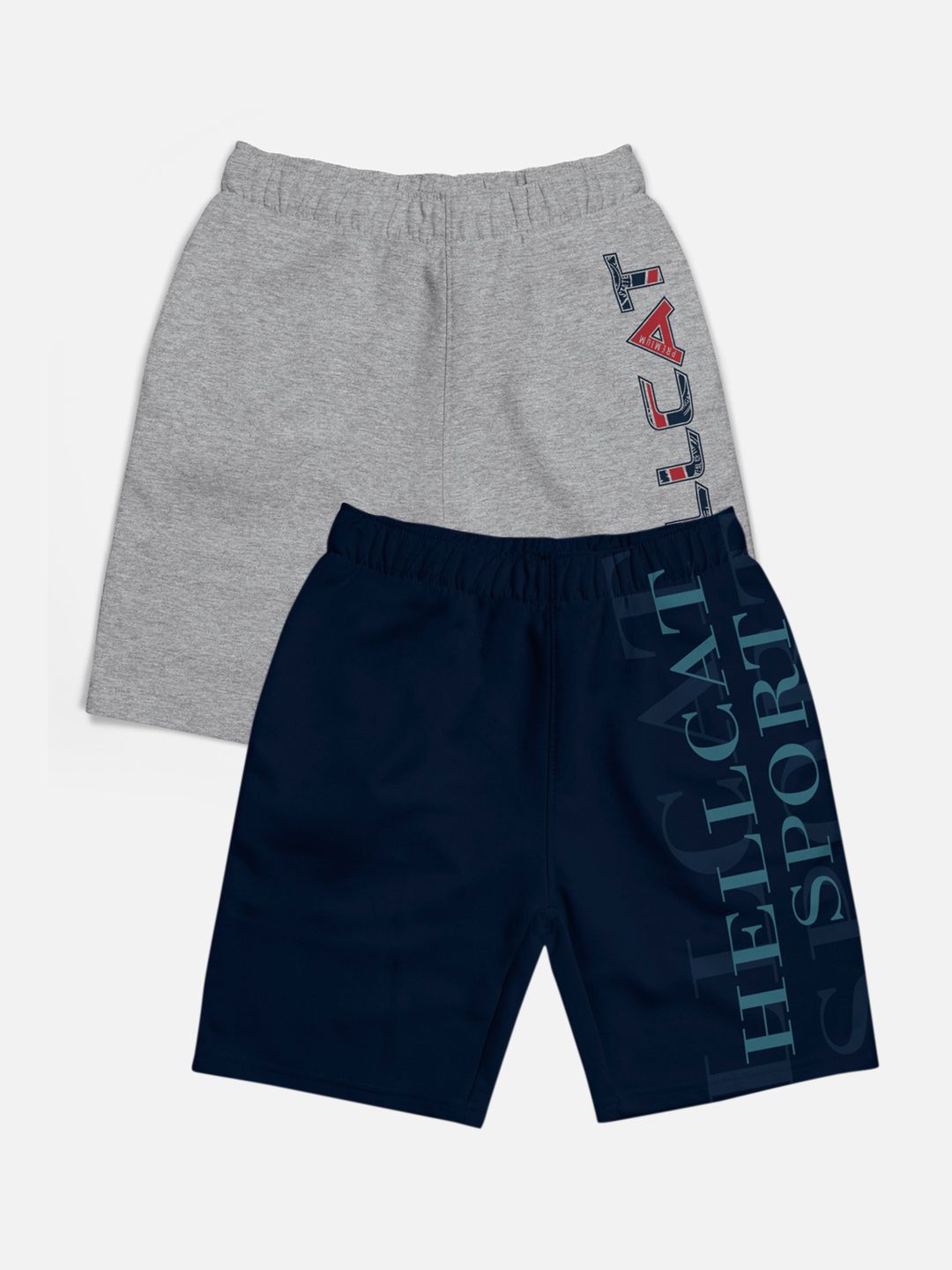 HELLCAT Boys Pack of 2 Typography Printed Shorts