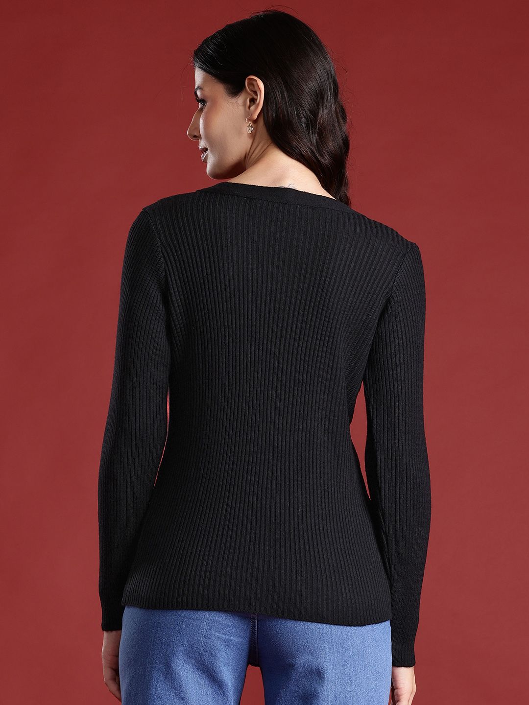 all about you Women Acrylic Ribbed Pullover