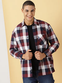 Thomas Scott Classic Tartan Checks Opaque Checked Cotton Casual Shirt - Oversized