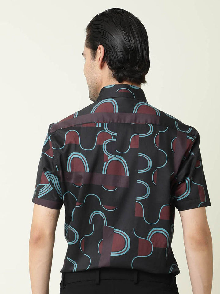 RARE RABBIT Men Printed Slim Fit Casual Shirt