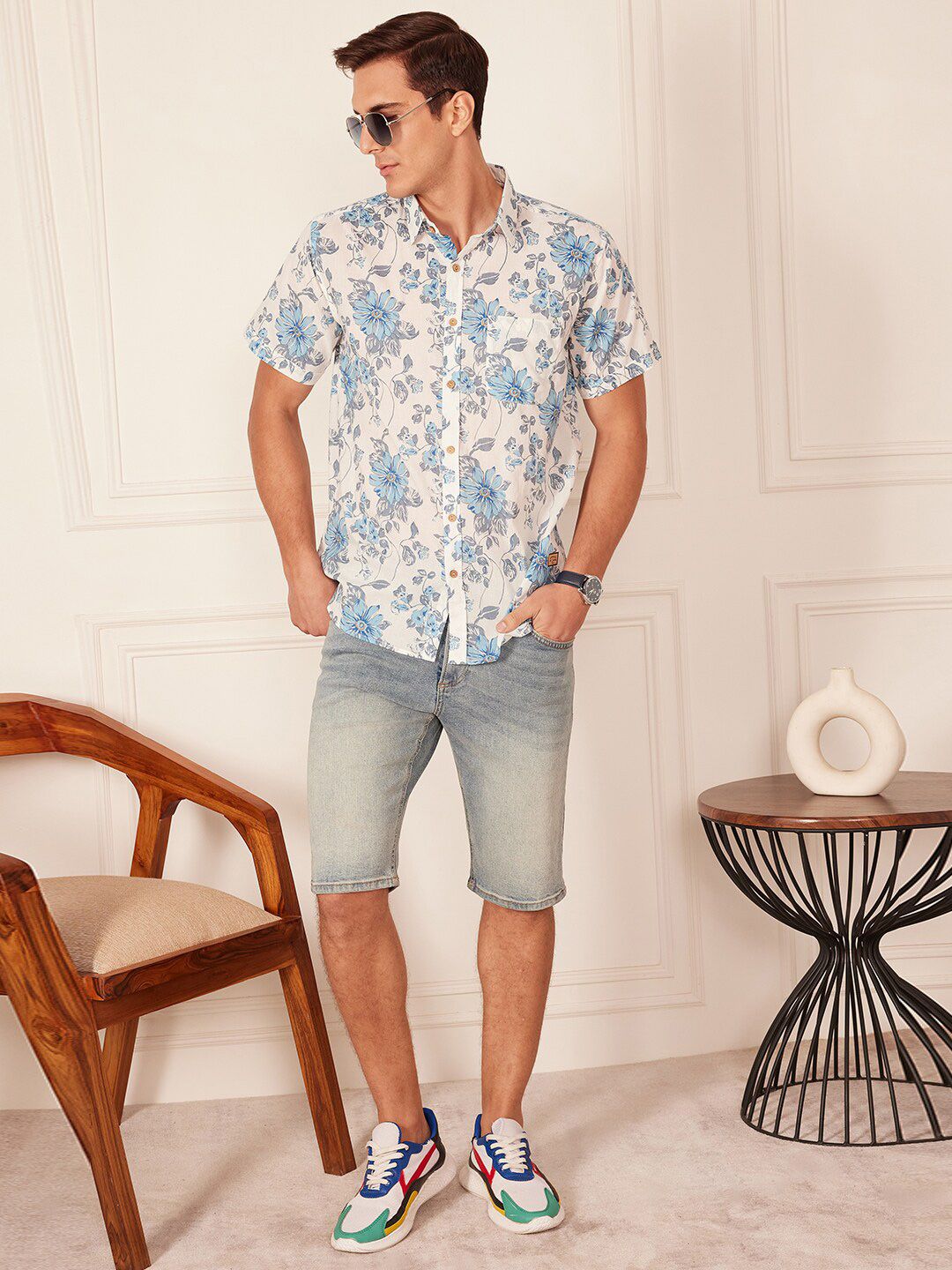 DENNISON Men Smart Block Printed Casual Shirt