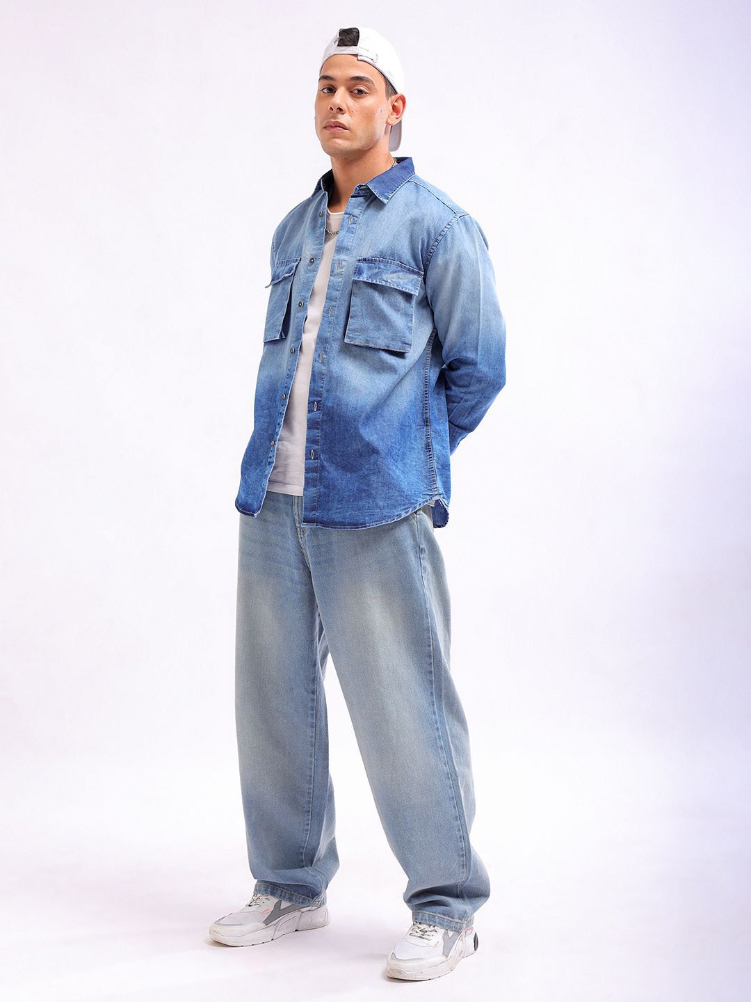 The Indian Garage Co Faded Spread Collar Long Sleeves Casual Shirt