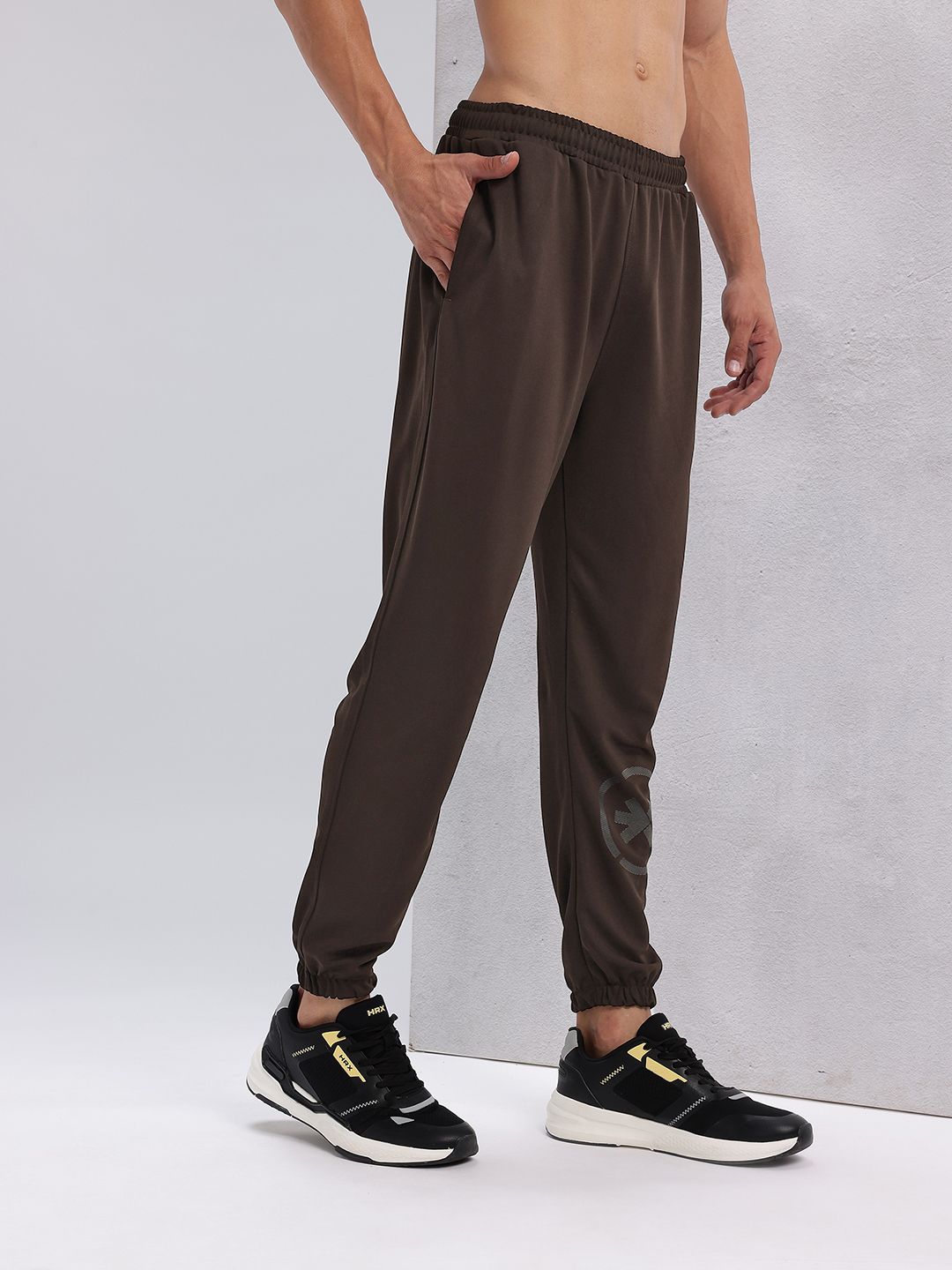 HRX by Hrithik Roshan Men Brand Logo Printed Mid-Rise Rapid-Dry Training Joggers