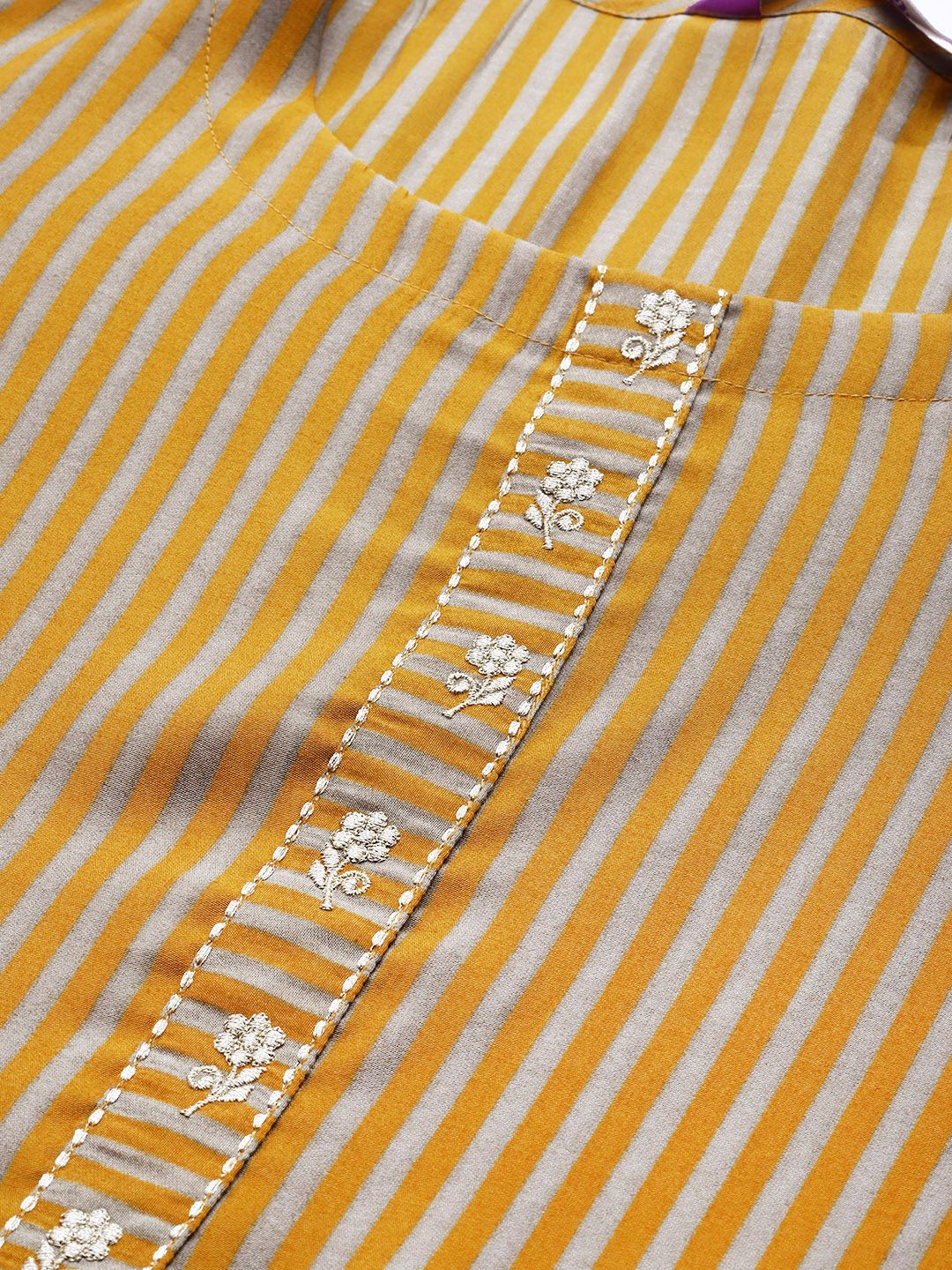 Libas Striped Chanderi Silk Kurta