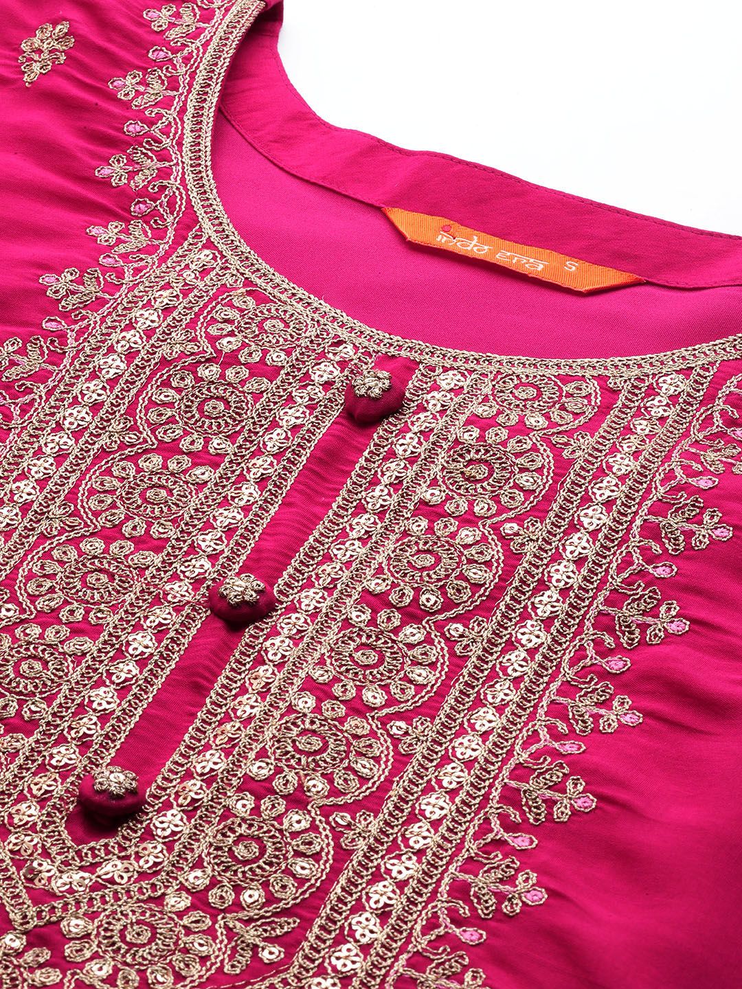 Indo Era Women Ethnic Motifs Yoke Design Regular Sequinned Kurta with Trousers & Dupatta