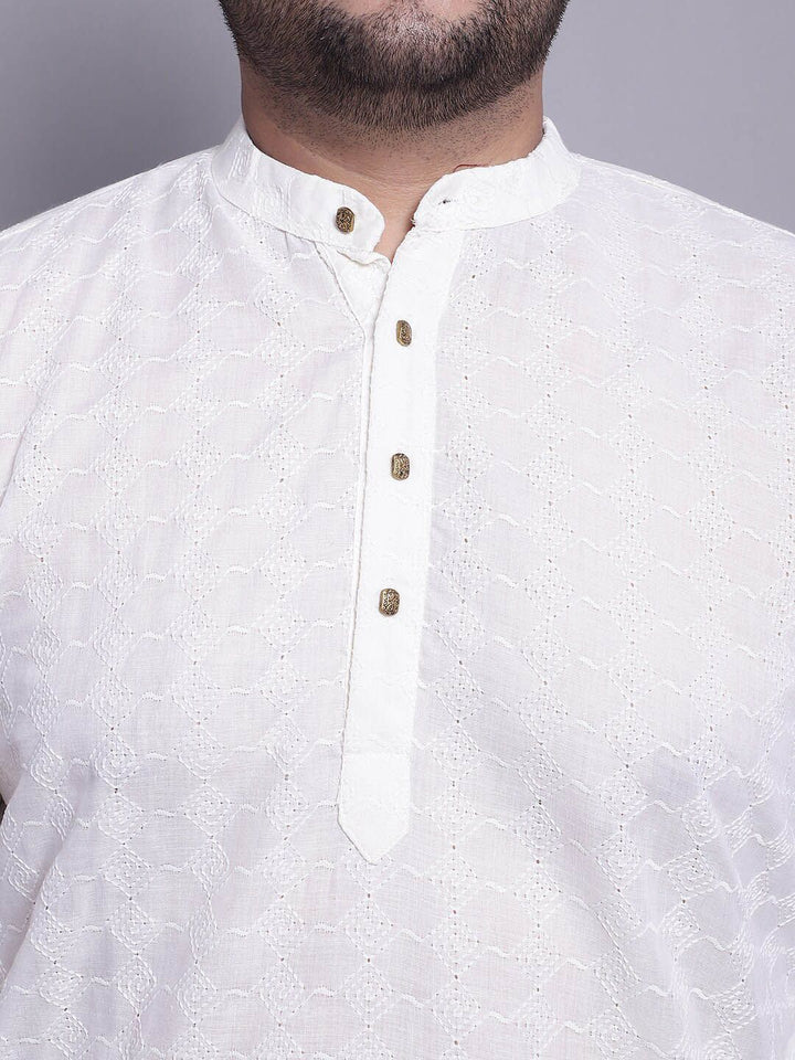 SOJANYA PLUS Self Design Pure Cotton Kurta With Pyjamas & With Nehru Jacket