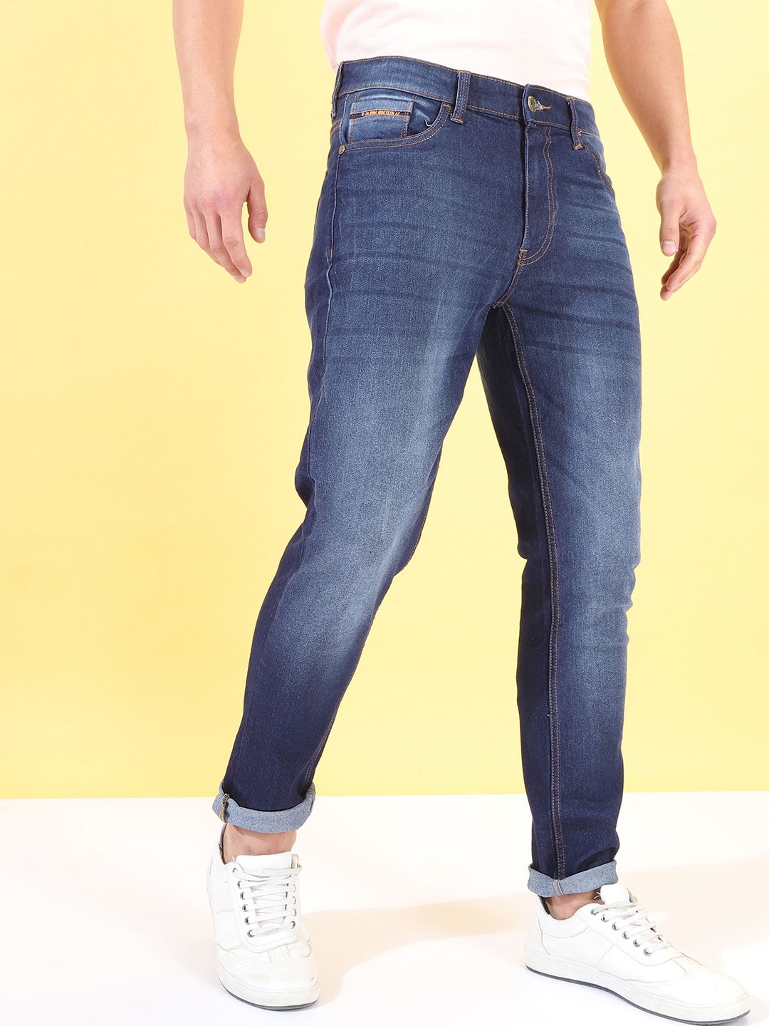 The Indian Garage Co Men Blue Slim Fit Mid-Rise Clean Look Jeans