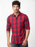 SPYKAR Men Classic Slim Fit Tartan Checks Cotton Casual Shirt