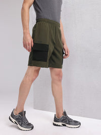 HRX by Hrithik Roshan Men Colourblocked Mid-Rise Cargo-Style Lifestyle Shorts