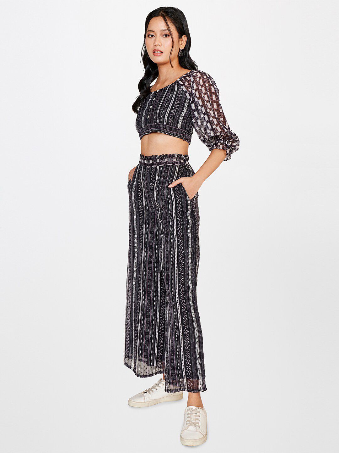 Global Desi Printed Top With Trousers