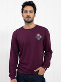 RARE RABBIT Men Praise Graphic Print Round Neck Sweatshirt