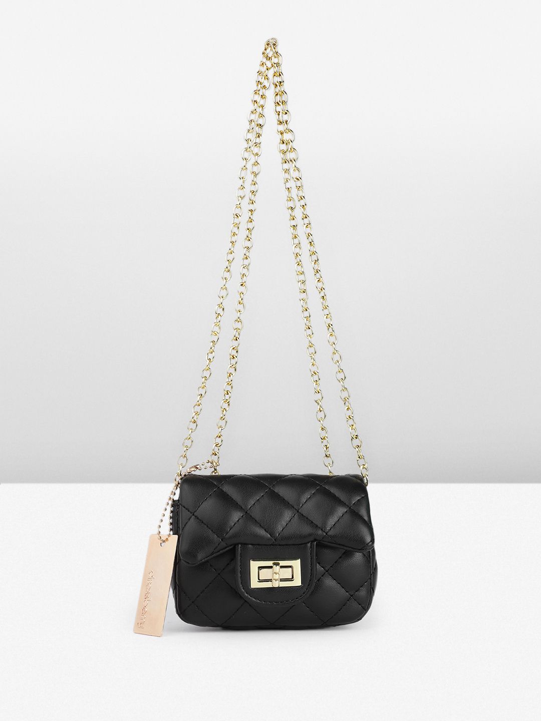 DressBerry Textured Miniature Shoulder Bag with Quilted