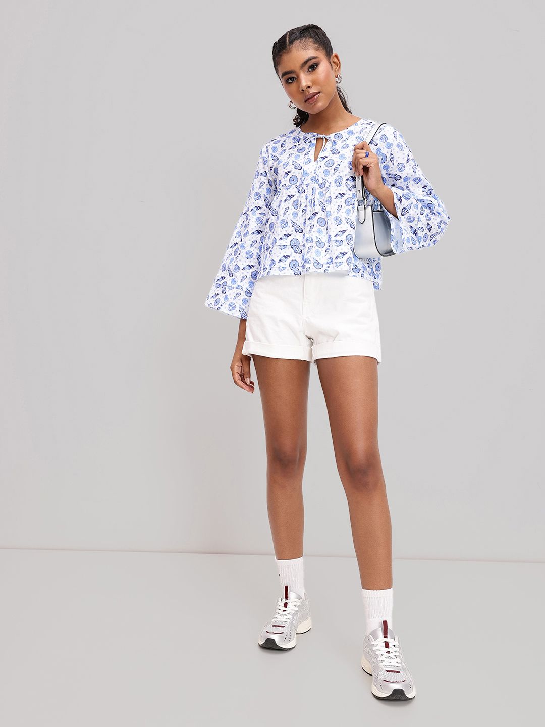 DressBerry Oceanic Pearls Printed A-Line Top