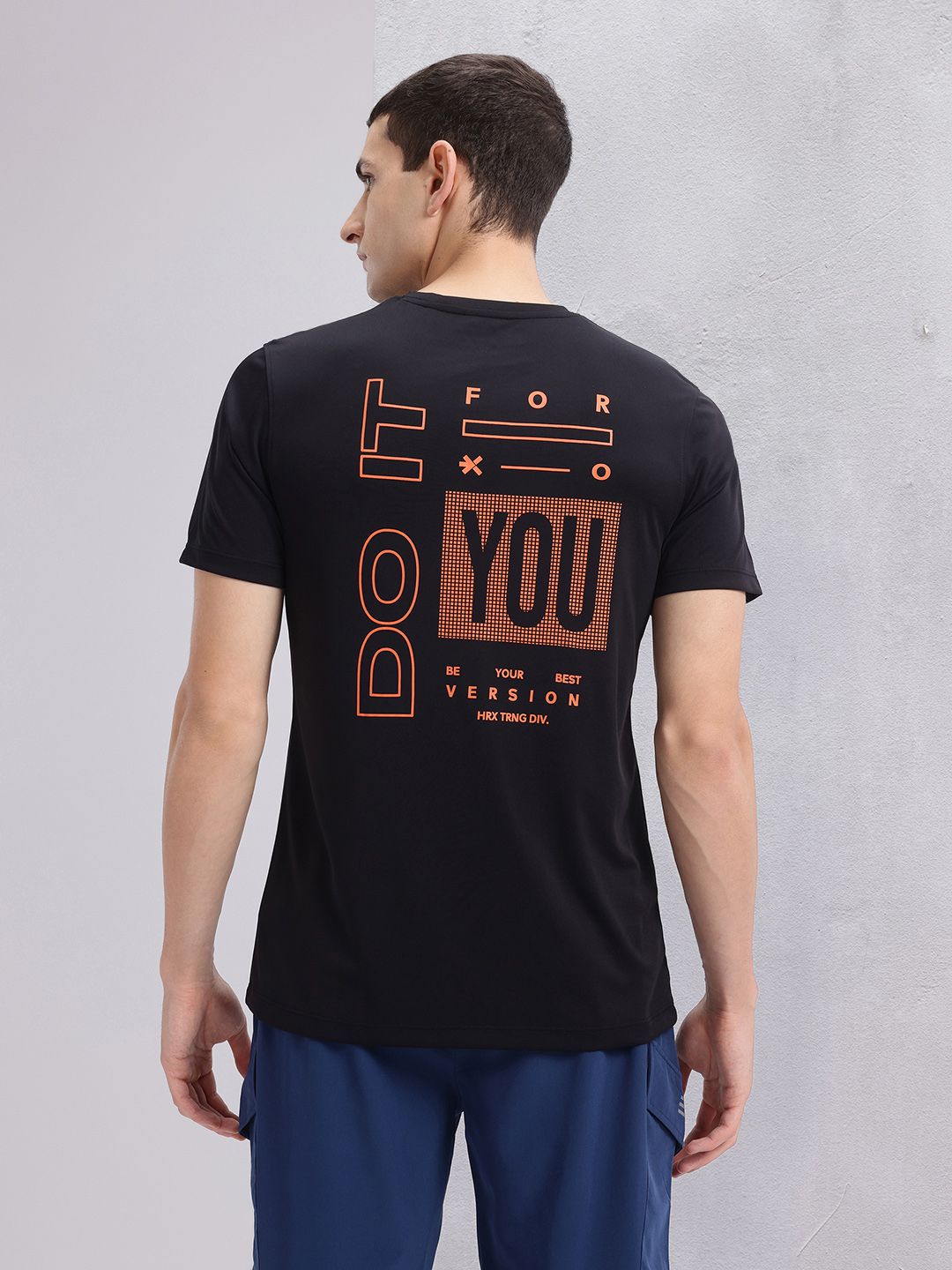 HRX by Hrithik Roshan Men Printed Rapid-Dry Training T-shirt