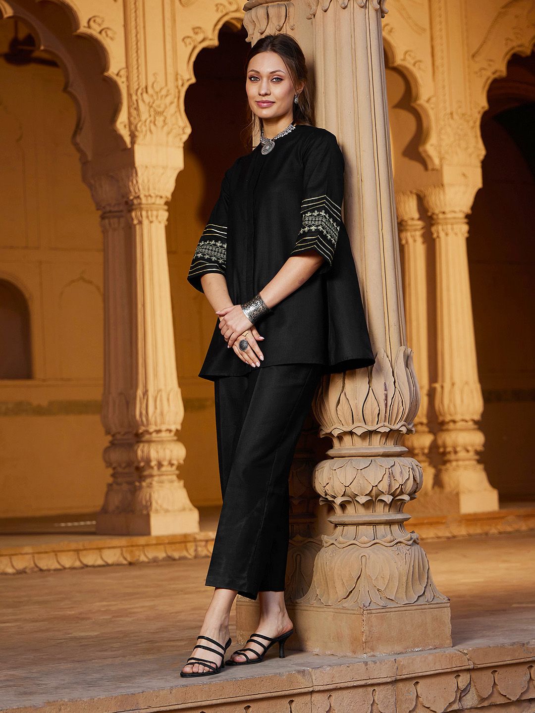 Shae by SASSAFRAS Women Shirt with Palazzos Co-Ords Set