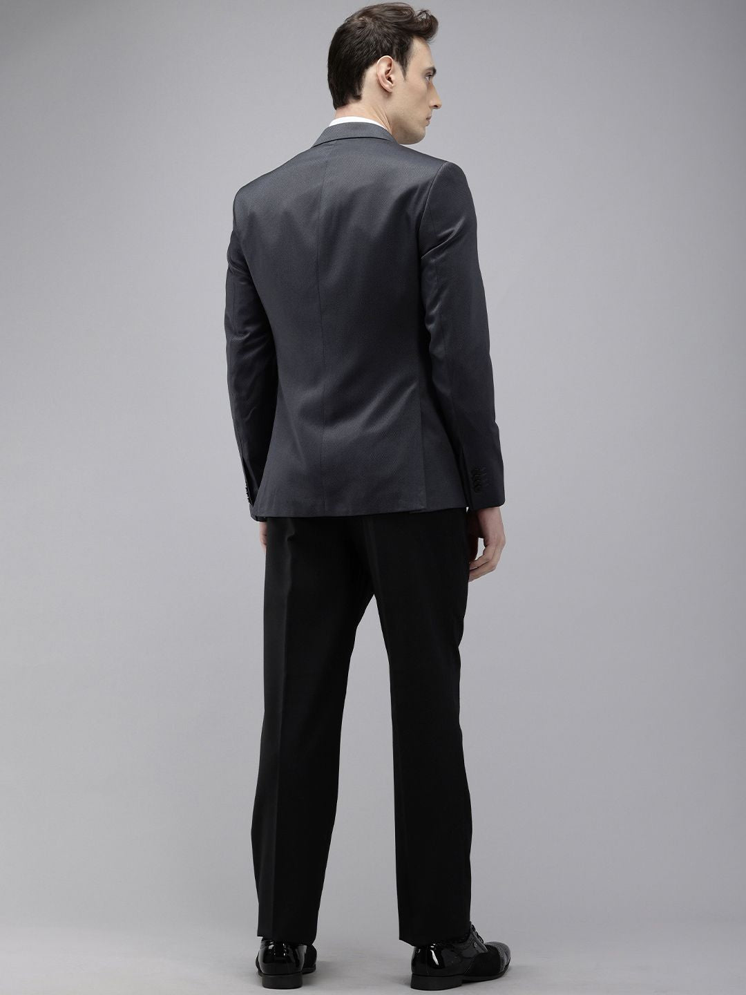 Park Avenue Self Design Textured Blazer With Trouser Party Suits