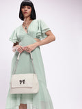 DressBerry Structured Shoulder Bag with Bow Detail